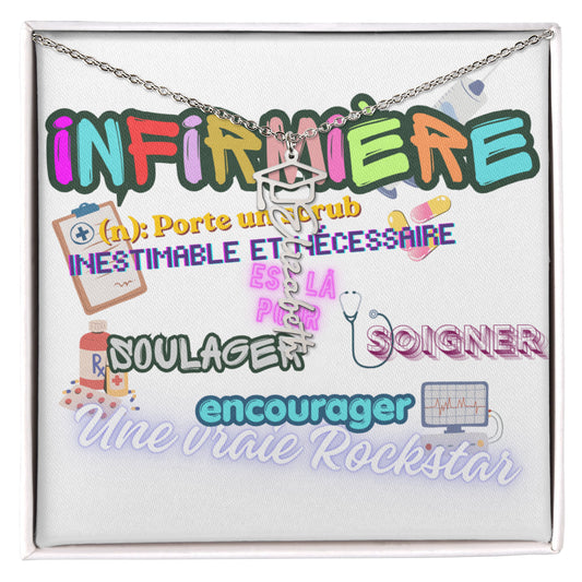 Collier Prénom pour Graduation Infirmière