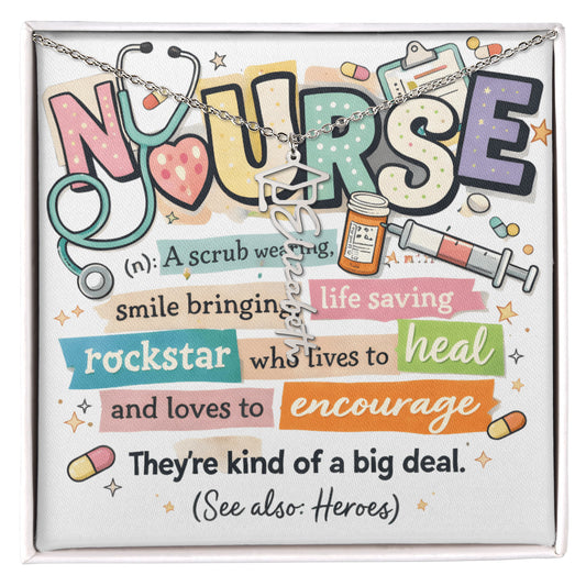 Graduation Name Necklace for a Nurse