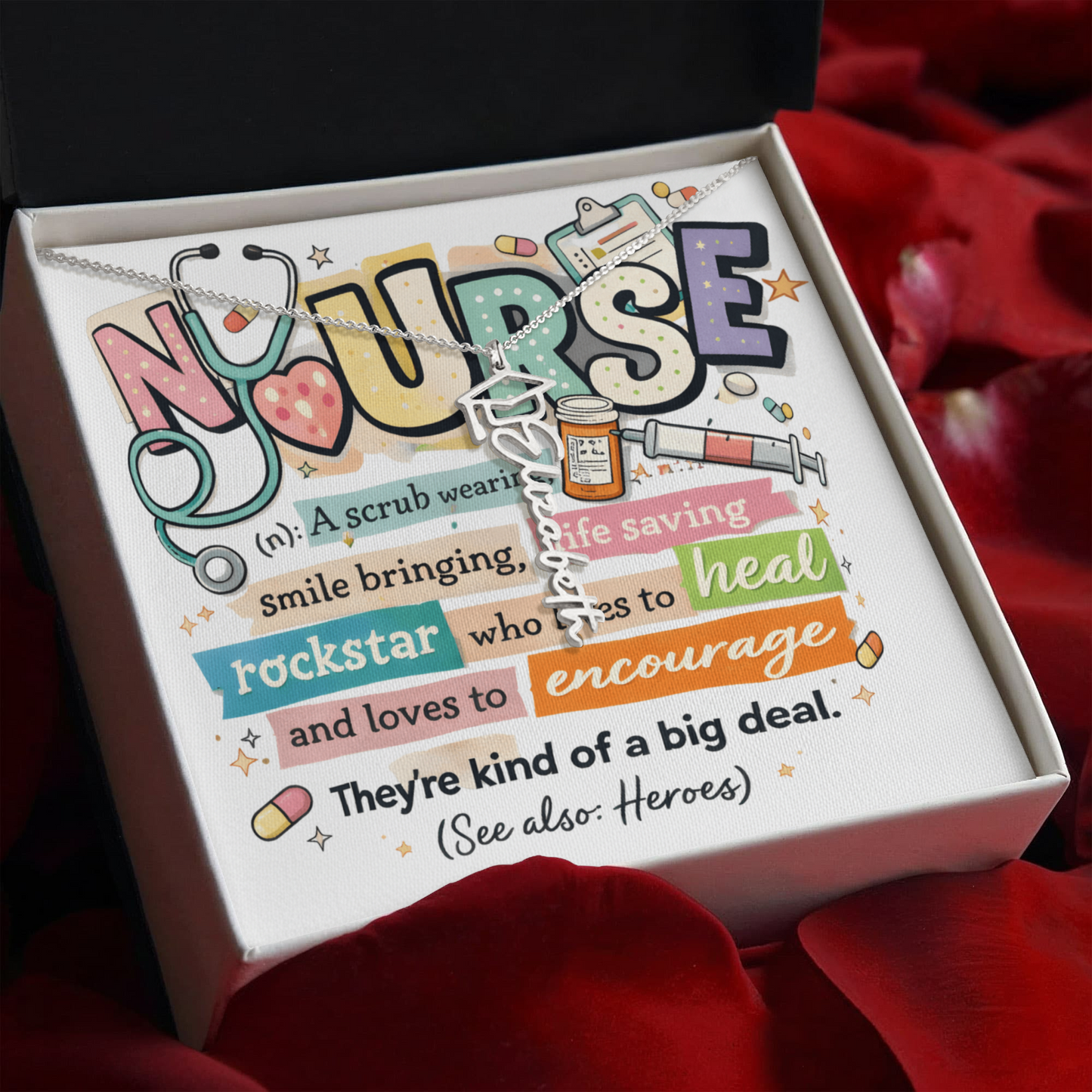 Graduation Name Necklace for a Nurse