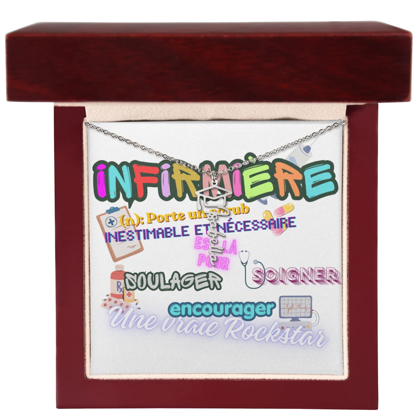 Collier Prénom pour Graduation Infirmière