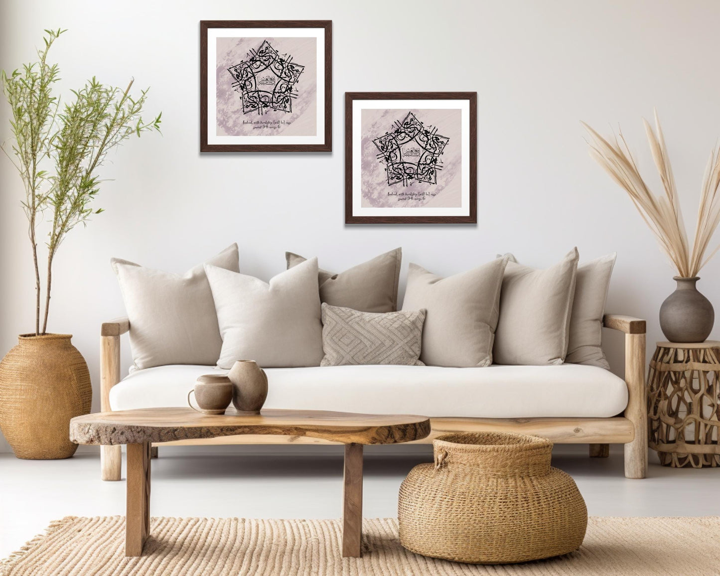 Toile artistique inspirante avec verset du Coran - « Après la difficulté vient le soulagement » - Décoration intérieure minimaliste