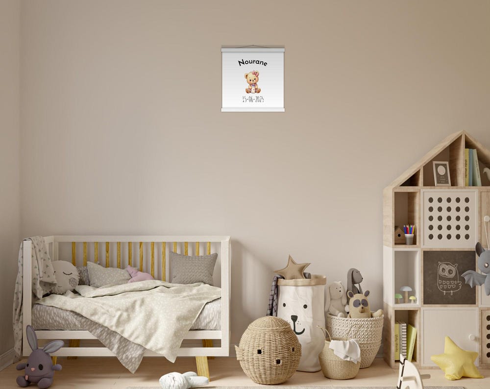 Personalized Baby Girl Name Crochet Poster - Nursery Decor Gift for New Parents